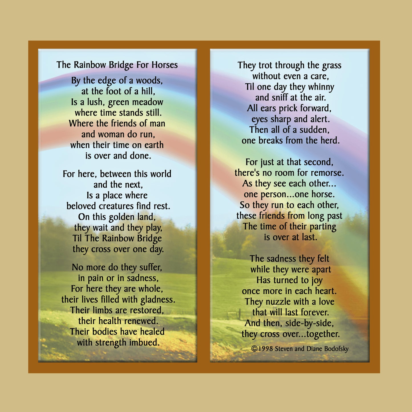 "Rainbow Bridge  for Horses"