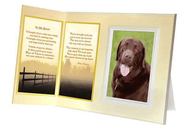 "In My Heart" Memorial  Picture Frame and  Pet Loss Sympathy Gift Package