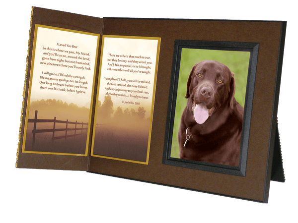 Pet Lover Remembrance Gift, "I Loved You Best", Memorial Pet Loss Picture Frame and Sympathy Gift Package