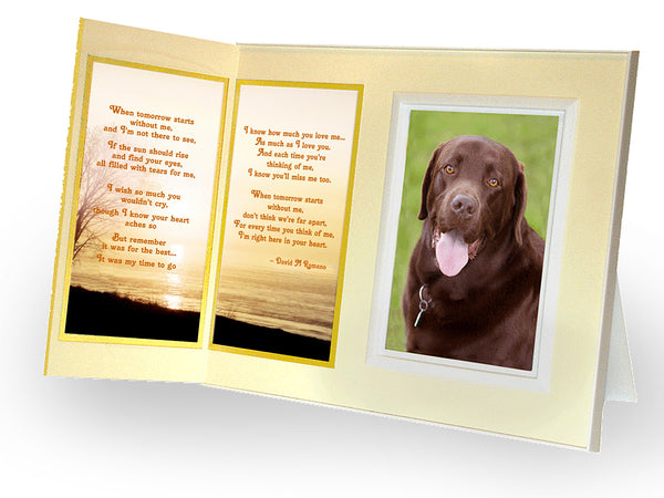 Pet Lover Remembrance Gift, "When Tomorrow Starts Without Me", Memorial Pet Loss Picture Frame  and Sympathy Gift Package