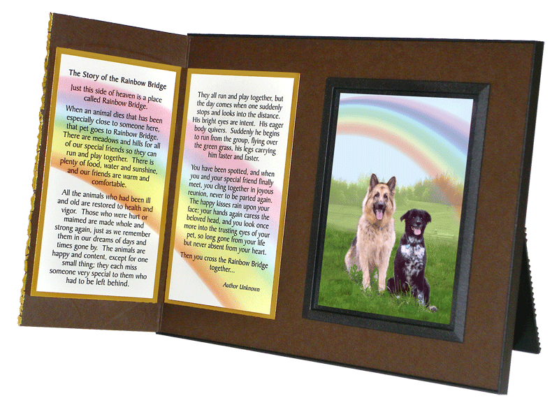 Rainbow Bridge pet loss memorial picture frame gift