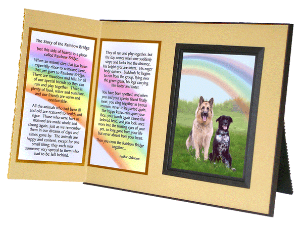 Rainbow Bridge pet remembrance picture frame 