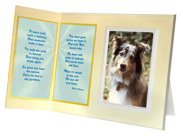 If Tears Could Build a Stairway... pet loss picture frame gift